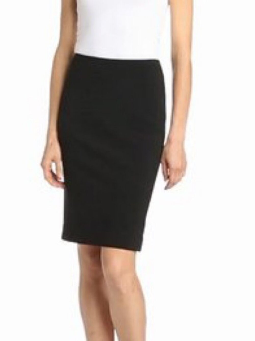 Theory Golda Wool High Waisted Black Pencil Skirt